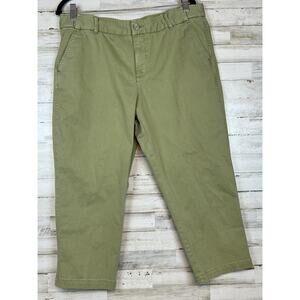 Coldwater Creek Womens Green Capri Pants Size 14P Expandable Waist